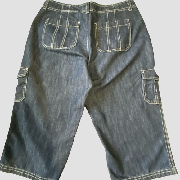Riders By Lee Womens Denim Cargo Bermuda Vacation Casual Short- Sz- 14 - Picture 3 of 16